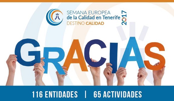 El Observatorio de la Calidad de Tenerife agradece el apoyo y la participación de las entidades colaboradoras en la Semana Europea de la Calidad 2017