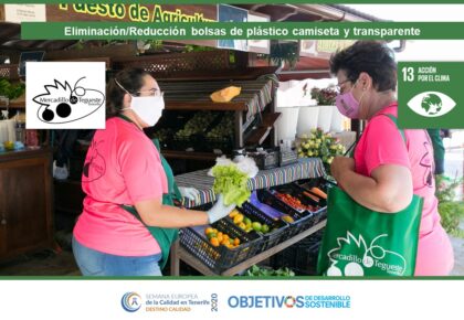 Eliminaci&oacute;n/Reducci&oacute;n bolsas de pl&aacute;stico camiseta y transparente ODS 13, 14, 15. Mercadillo de Tegueste