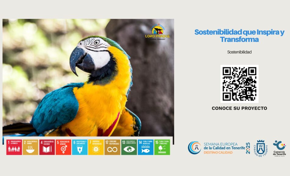 Sostenibilidad que Inspira y Transforma. ODS: 1, 2, 4, 5, 6, 7, 12, 13, 14, 15. Loro Parque