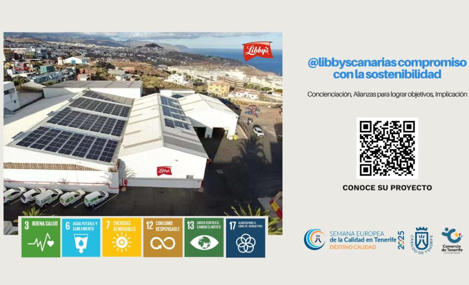 @libbyscanarias compromiso con la sostenibilidad. ODS: 3, 6, 7, 12, 13, 17. Libby’s Canarias